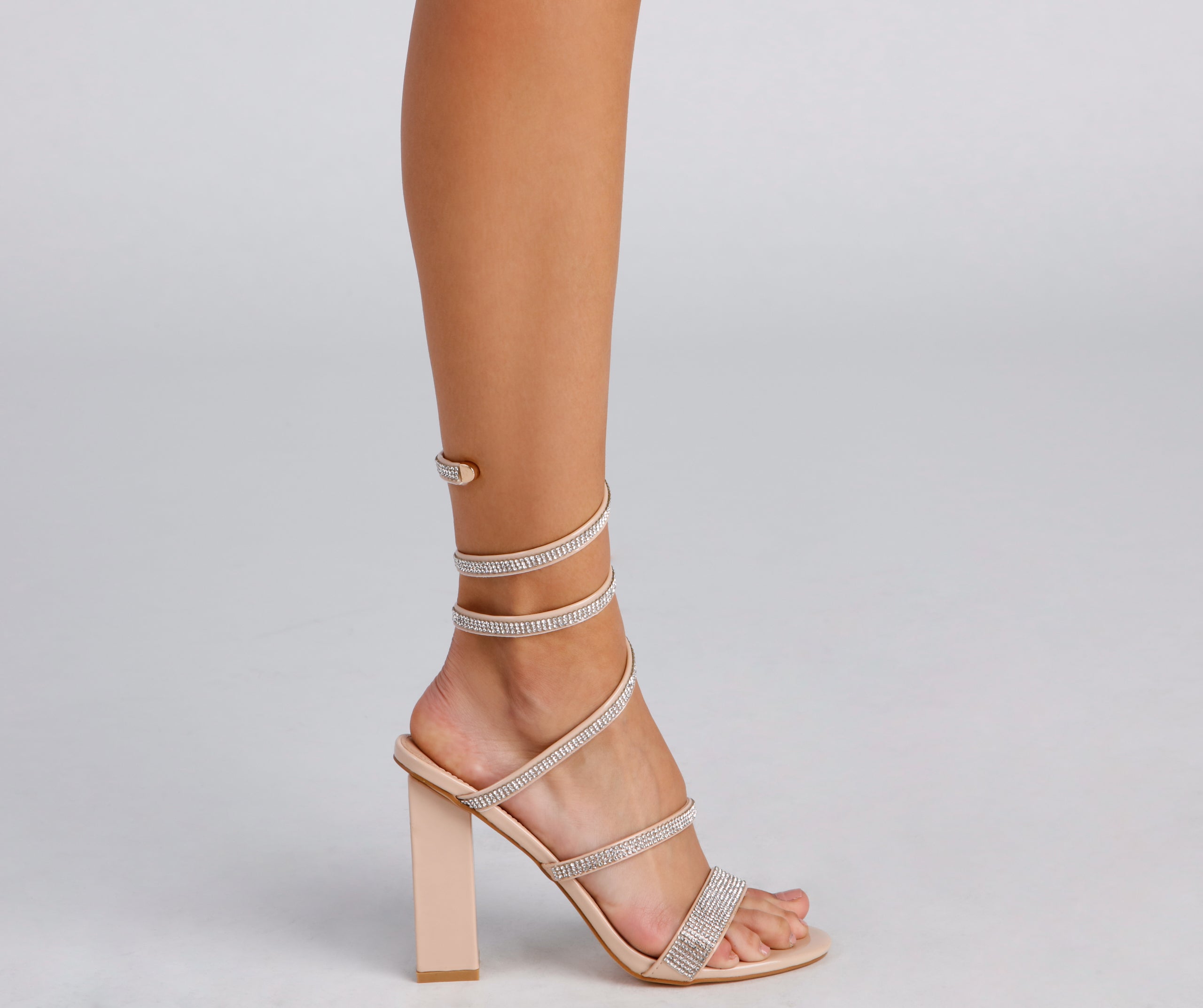 The Glam Life Rhinestone Block Heels - Image 3