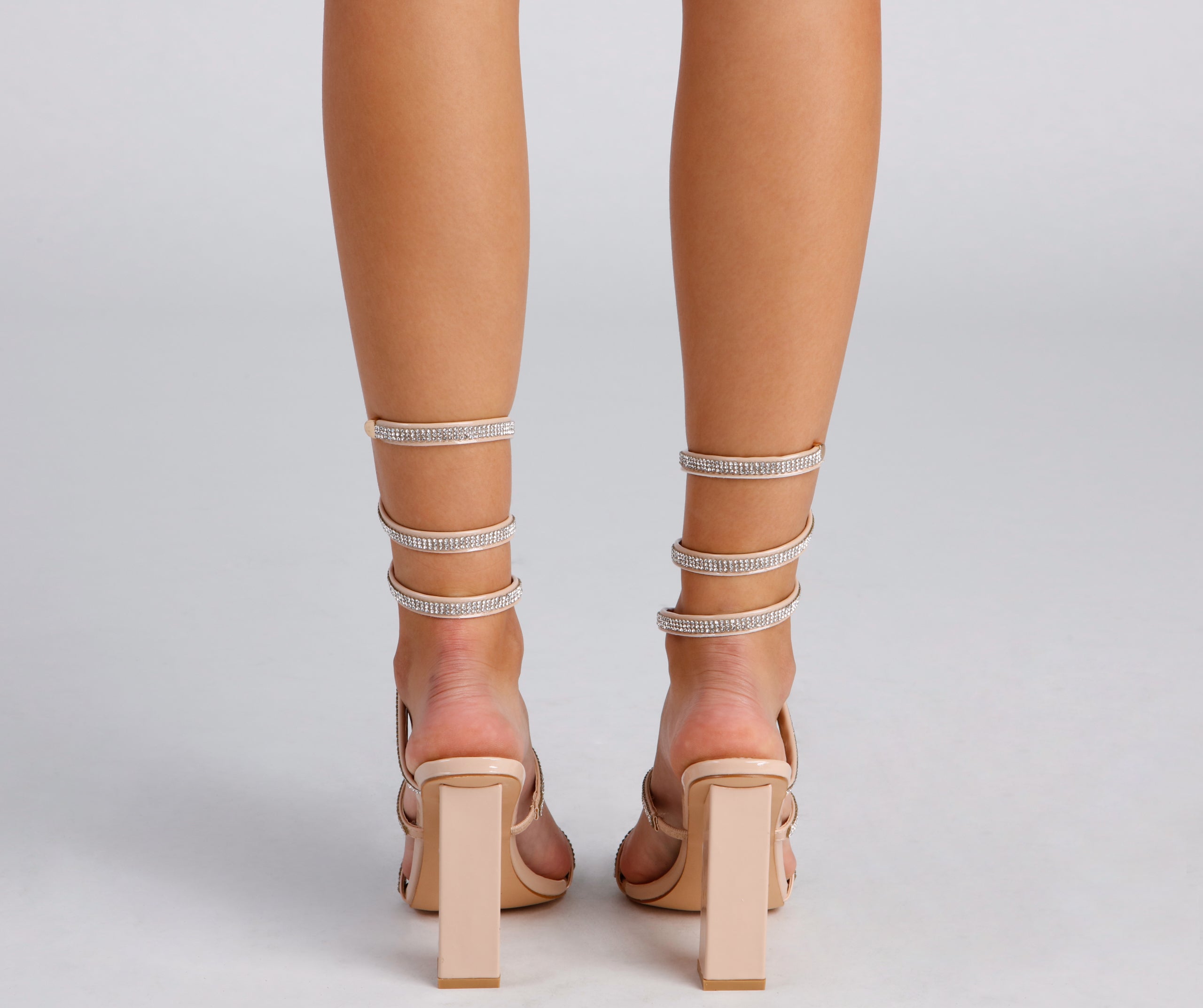 The Glam Life Rhinestone Block Heels - Image 4
