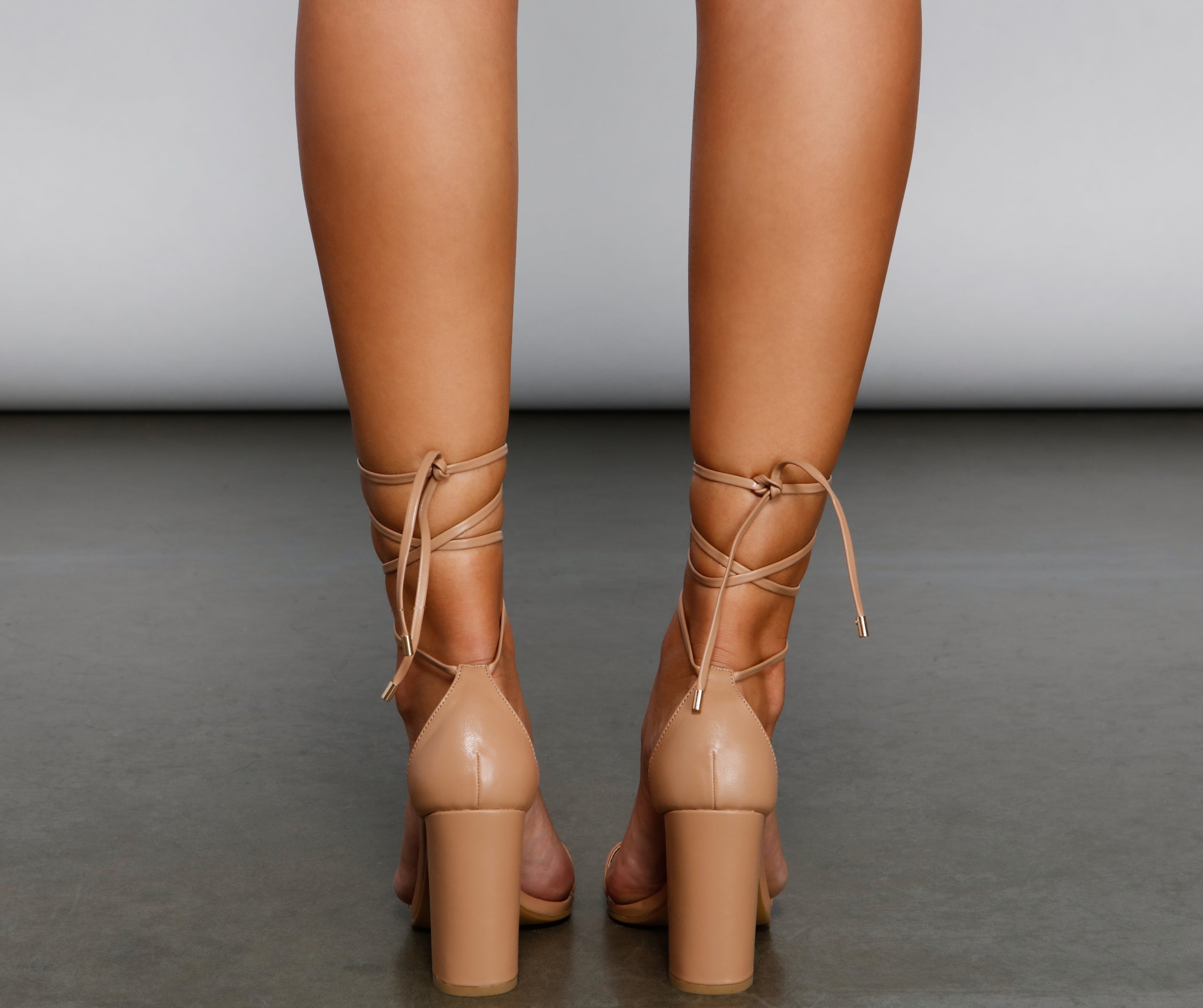 Edgy Glam Faux Leather Block Heels - Image 10