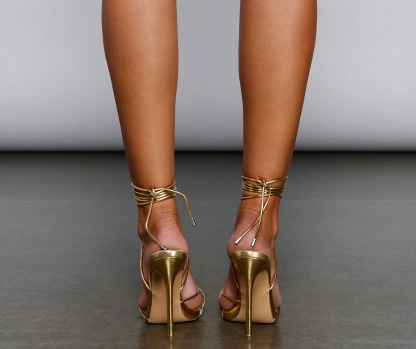 Bring The Glow Lace-Up Stiletto Heels - Image 5