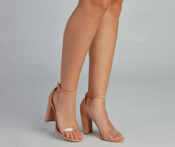 Always Chic PVC Faux Suede Heels - Image 2