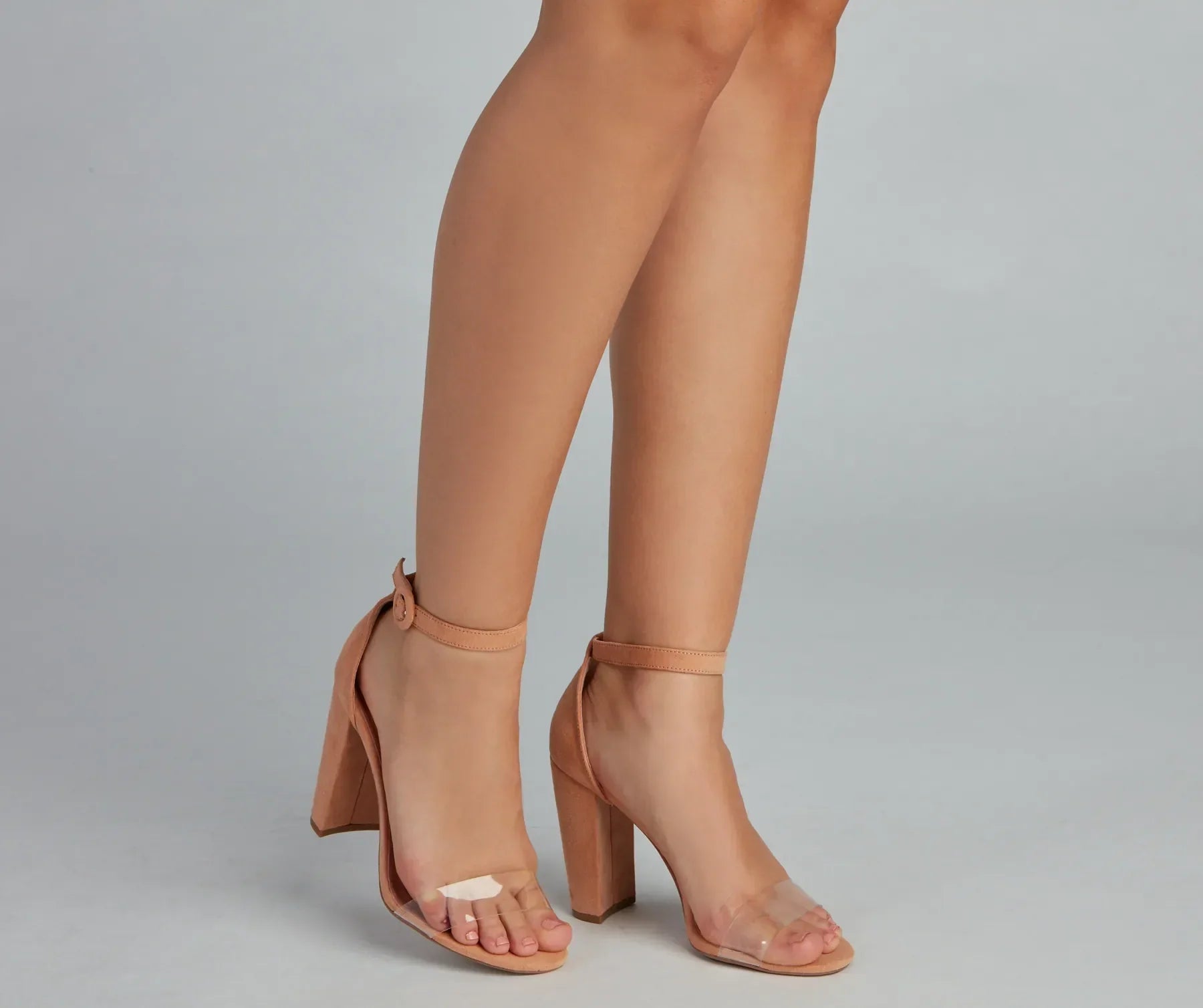 Always Chic PVC Faux Suede Heels - Image 2