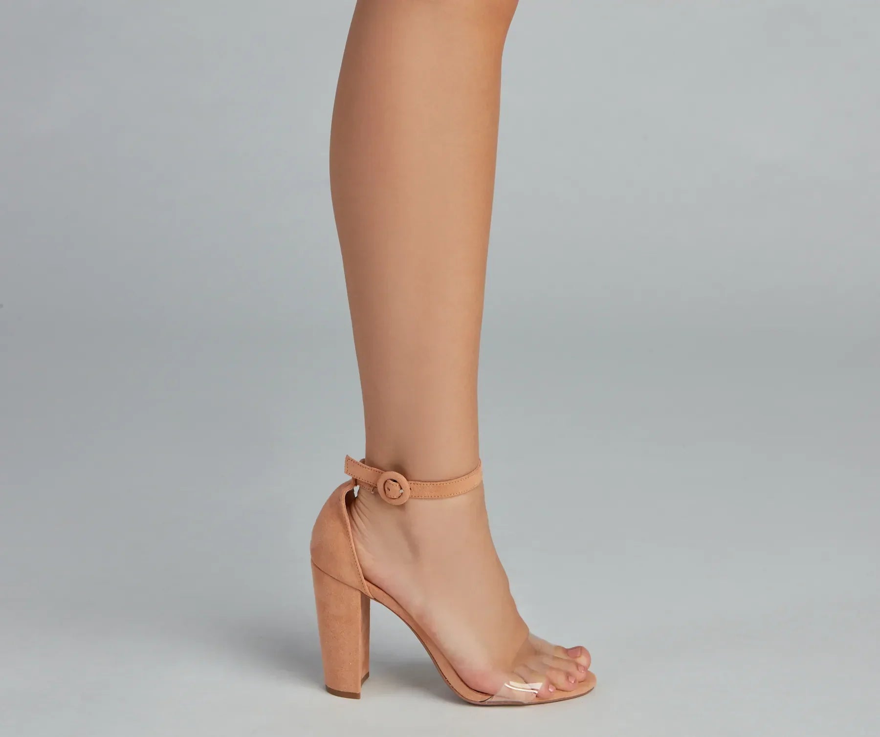 Always Chic PVC Faux Suede Heels - Image 4