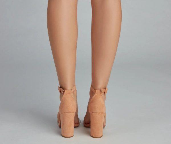 Always Chic PVC Faux Suede Heels - Image 5
