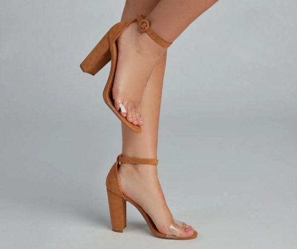 Always Chic PVC Faux Suede Heels - Image 6
