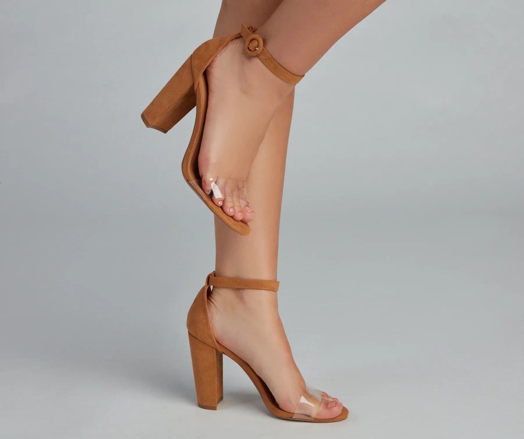 Always Chic PVC Faux Suede Heels - Image 6
