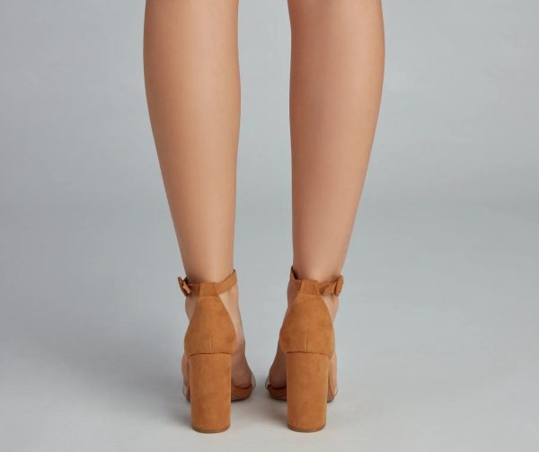 Always Chic PVC Faux Suede Heels - Image 10