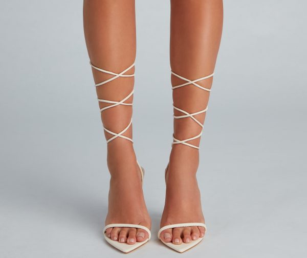 Chic Girl Lace-Up Stiletto Heels - Image 8
