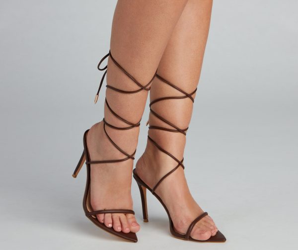 Chic Girl Lace-Up Stiletto Heels - Image 2