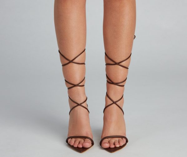 Chic Girl Lace-Up Stiletto Heels - Image 3