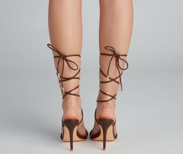 Chic Girl Lace-Up Stiletto Heels - Image 5
