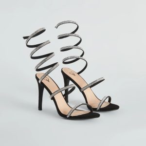 Spiral Rhinestone Stiletto Heels