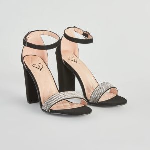 Glam Beauty Rhinestone Block Heels