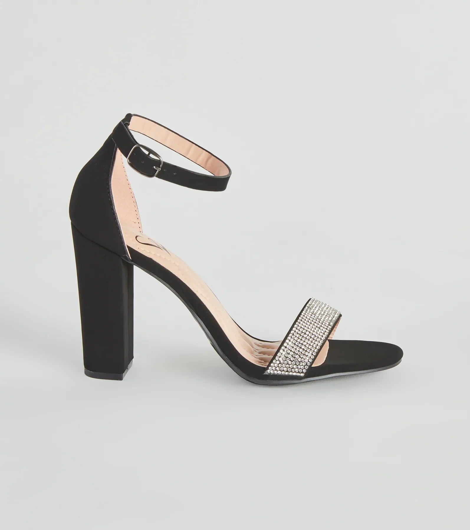 Glam Beauty Rhinestone Block Heels - Image 2