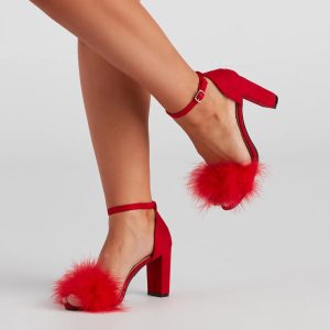 Marabou Babe Block Heels