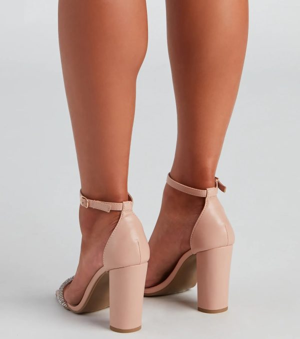 Glam Foot Forward PU Block Heels - Image 4