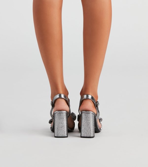 Metallic Sheen Bow Accent Heels - Image 4
