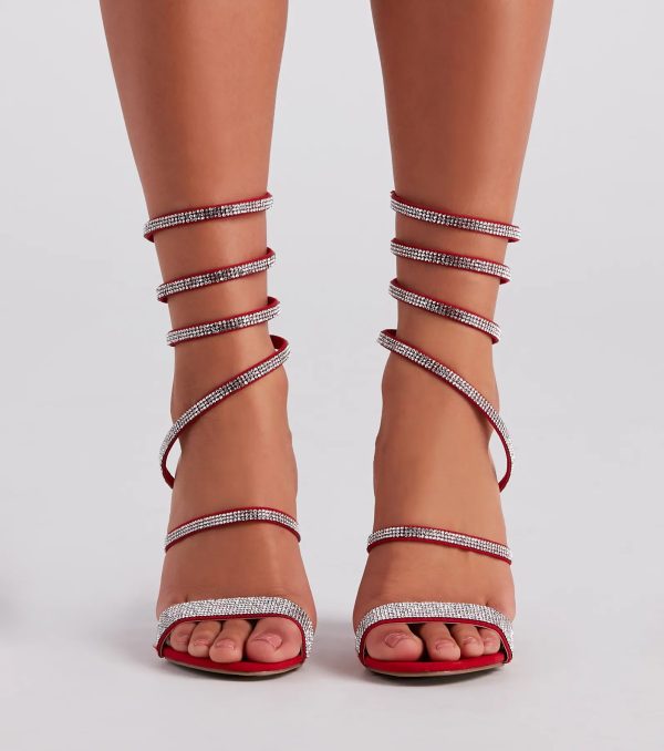 Fancy Gal Rhinestone Spiral Block Heels - Image 18