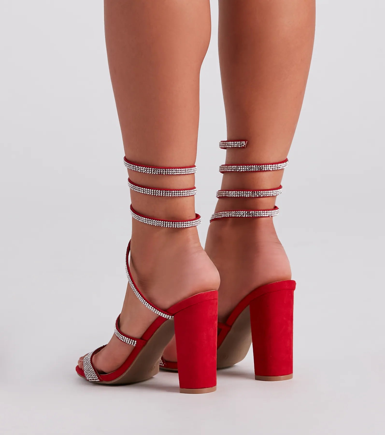 Fancy Gal Rhinestone Spiral Block Heels - Image 20