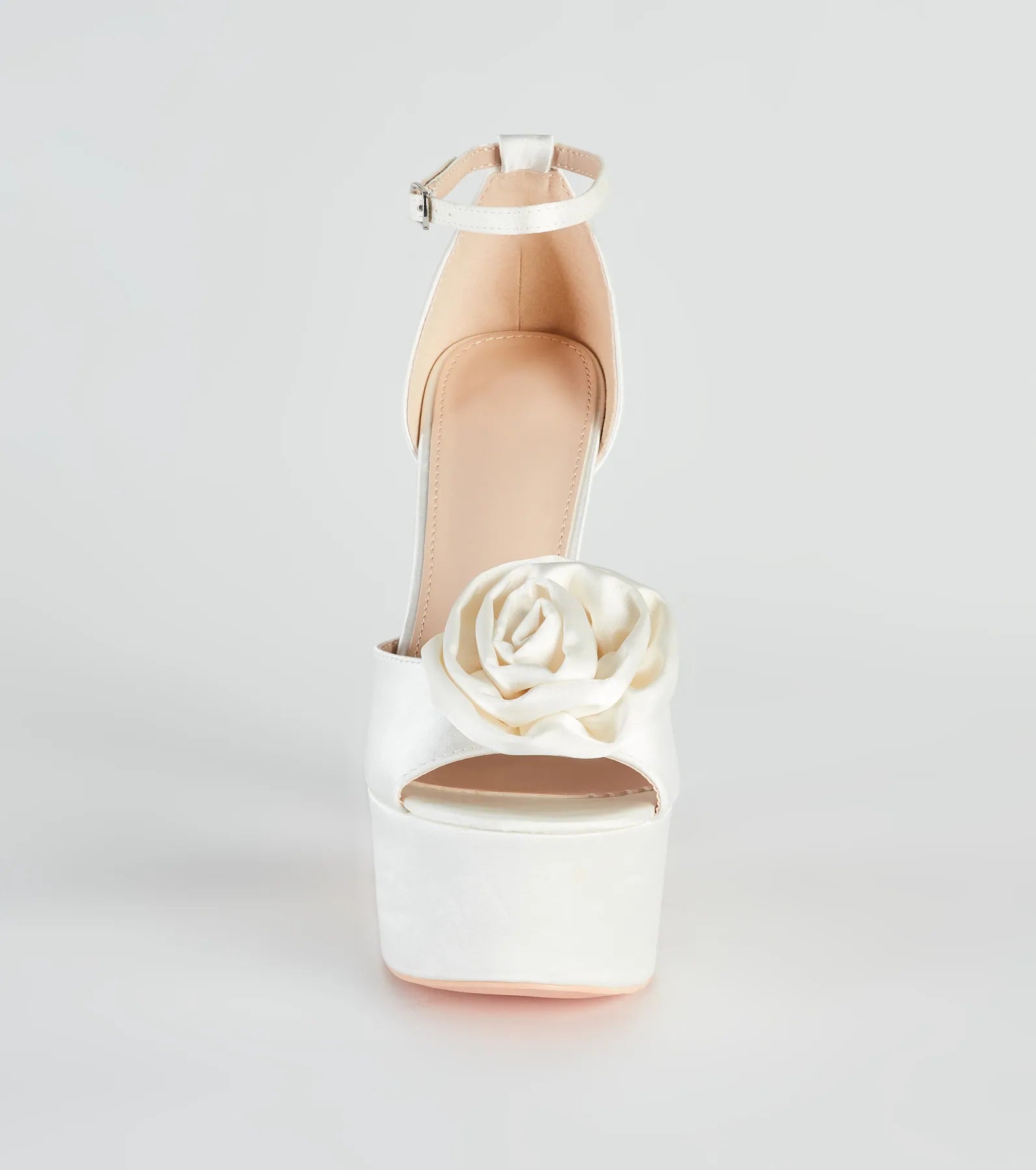Fashion Strut Satin Rose Platform Heels - Image 3