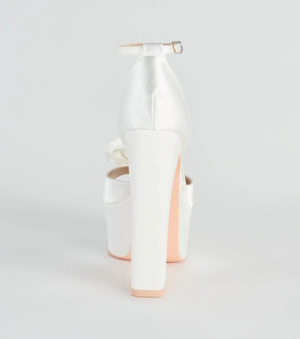 Fashion Strut Satin Rose Platform Heels - Image 4
