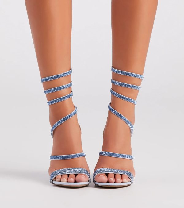 Fancy Gal Rhinestone Spiral Block Heels - Image 22