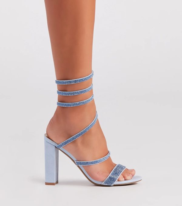 Fancy Gal Rhinestone Spiral Block Heels - Image 23