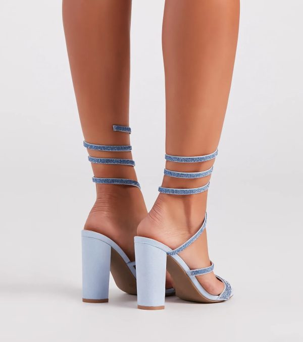 Fancy Gal Rhinestone Spiral Block Heels - Image 24