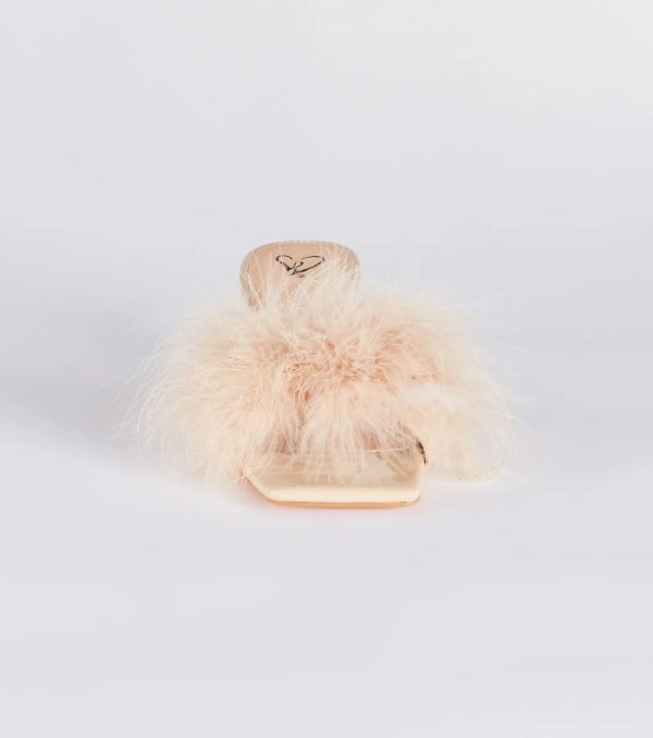 Diva Cutie Marabou Kitten Heel Mules - Image 3
