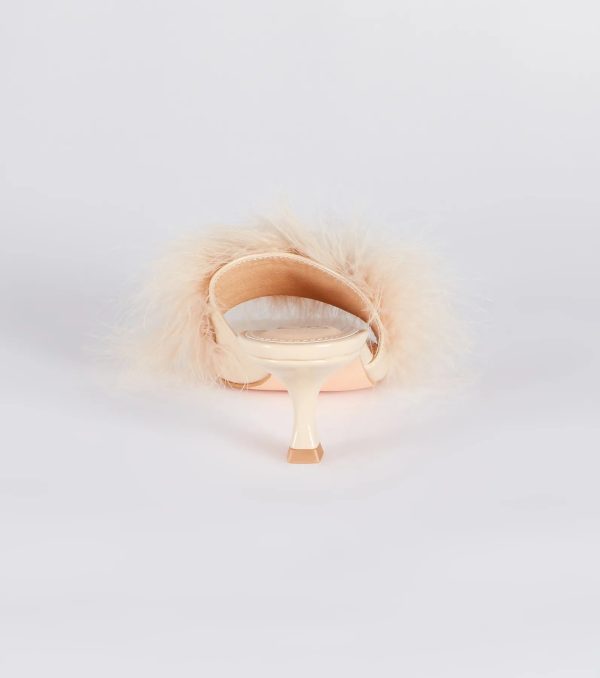 Diva Cutie Marabou Kitten Heel Mules - Image 4