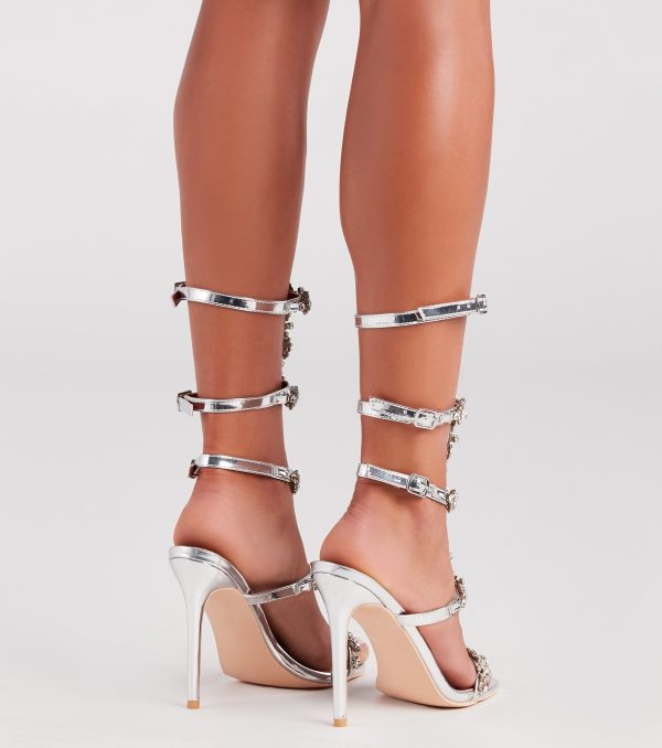 Made To Party Rhinestone Chrome Stiletto Heels - Image 3