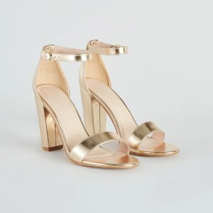 Party Savvy Metallic Block Heels