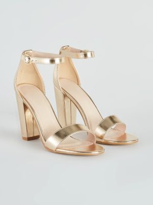 Party Savvy Metallic Block Heels