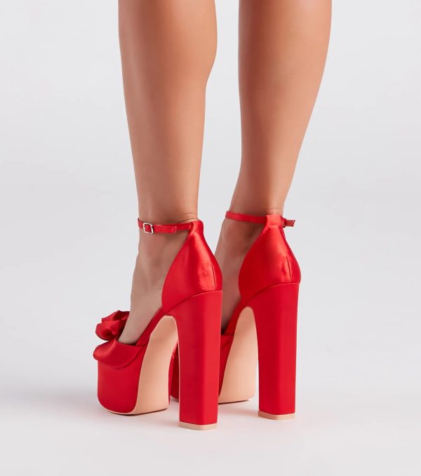 Fashion Strut Satin Rose Platform Heels - Image 8