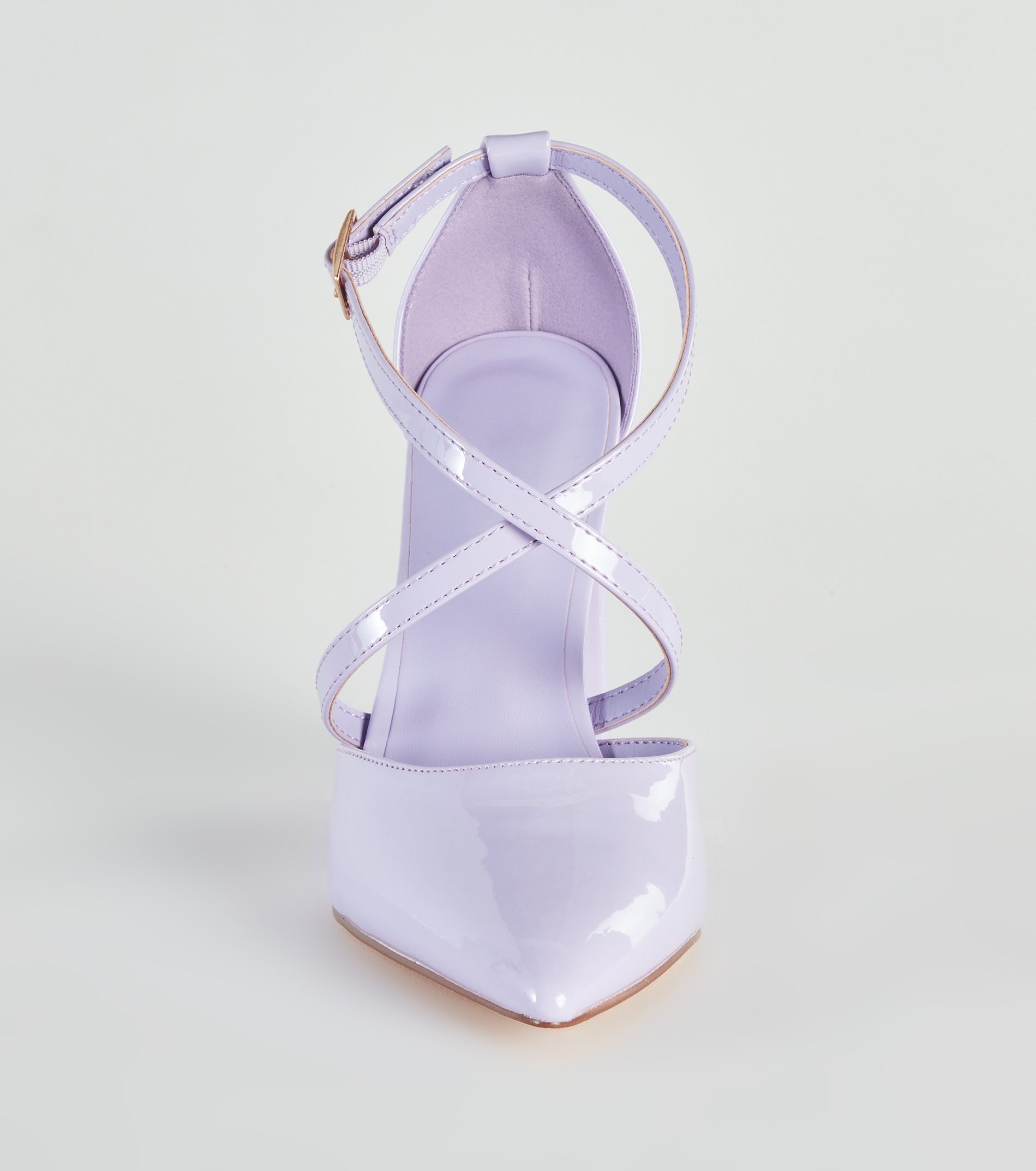 Cross My Path Patent Block Heel Pumps - Image 3