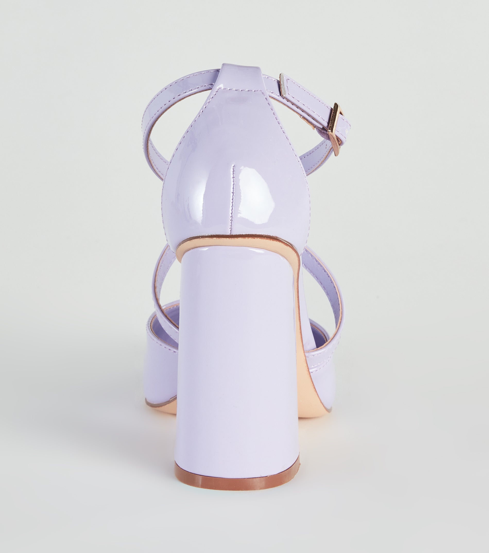 Cross My Path Patent Block Heel Pumps - Image 4