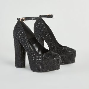 Glamour Queen Rhinestone Platform Pumps