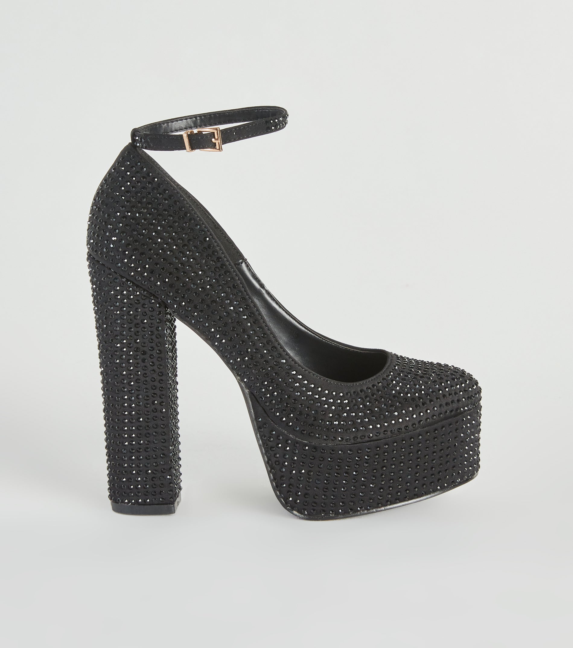 Glamour Queen Rhinestone Platform Pumps - Image 2