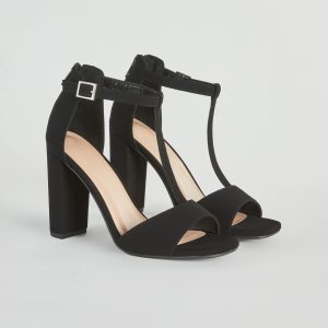 Perfect To A T-Strap Nubuck Block Heels