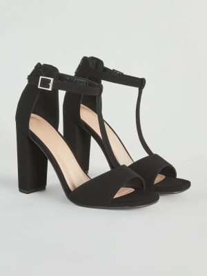 Perfect To A T-Strap Nubuck Block Heels