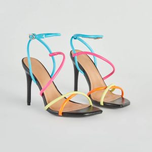 Stylish Flair Multi-Colored Strappy Stiletto Heels