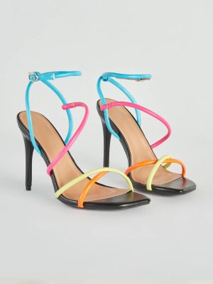Stylish Flair Multi-Colored Strappy Stiletto Heels