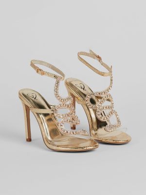 Slay Every Step Jeweled Snake Stiletto Heels