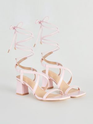 Catch Me If You Can Lace-Up Block Heels