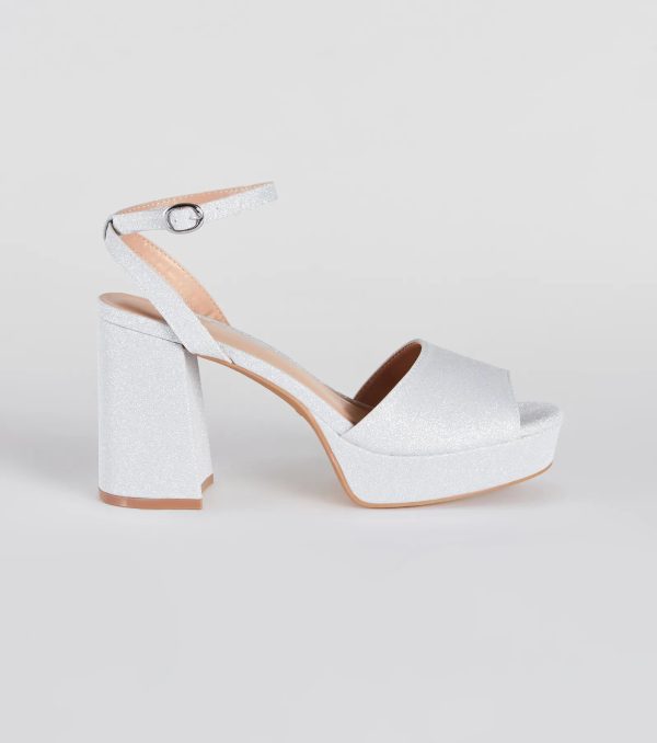 Time To Shine Glitter Platform Heels - Image 2