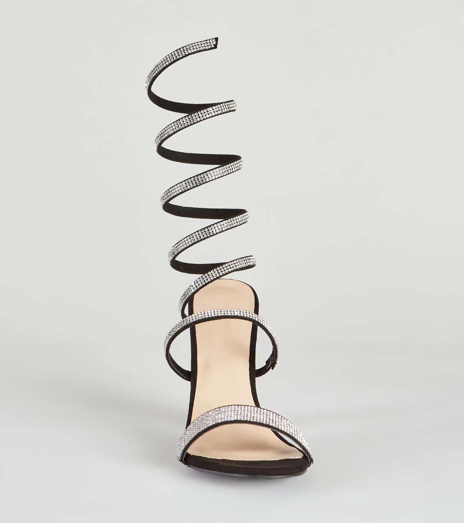 Fancy Gal Rhinestone Spiral Block Heels - Image 7