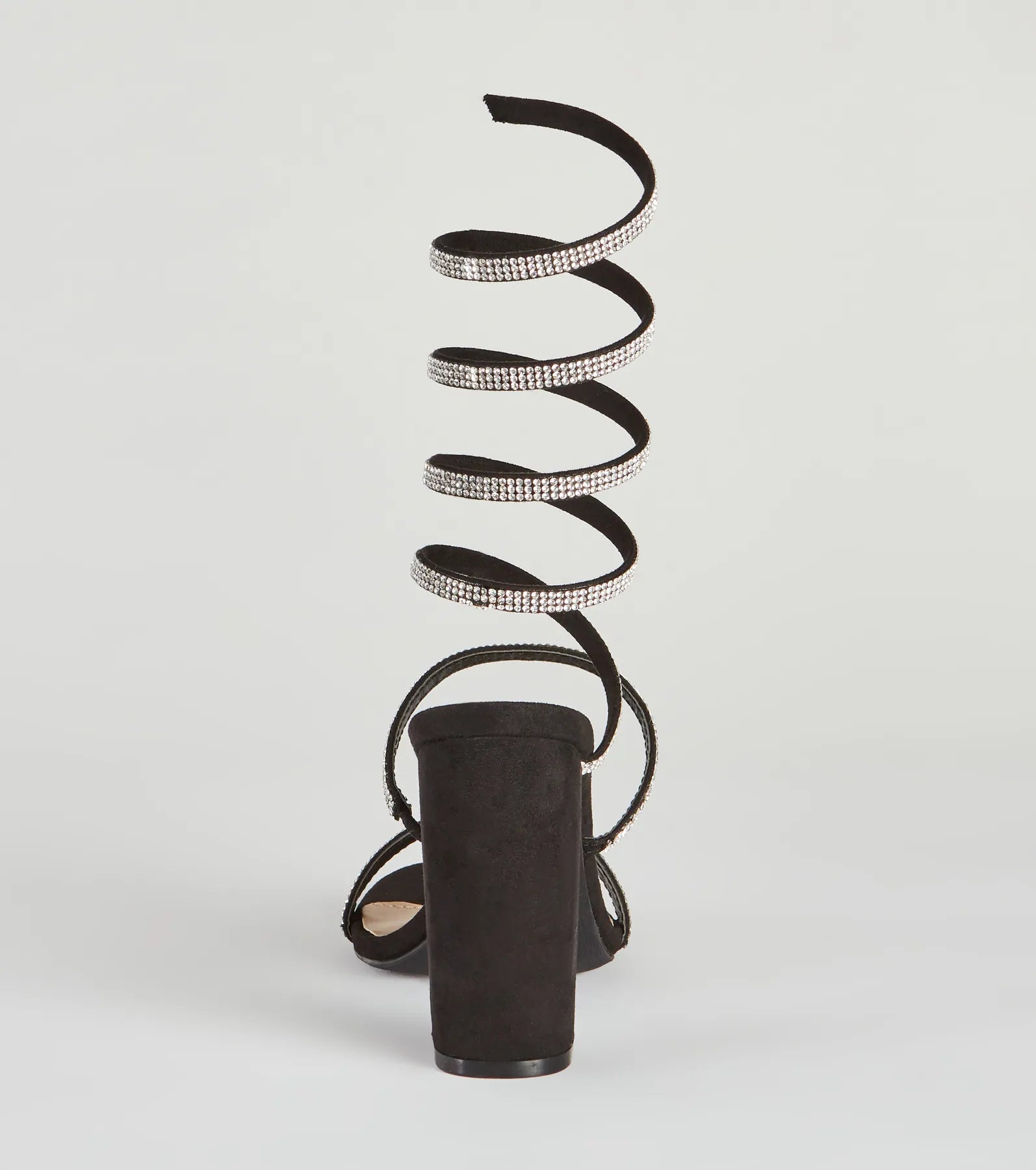 Fancy Gal Rhinestone Spiral Block Heels - Image 8