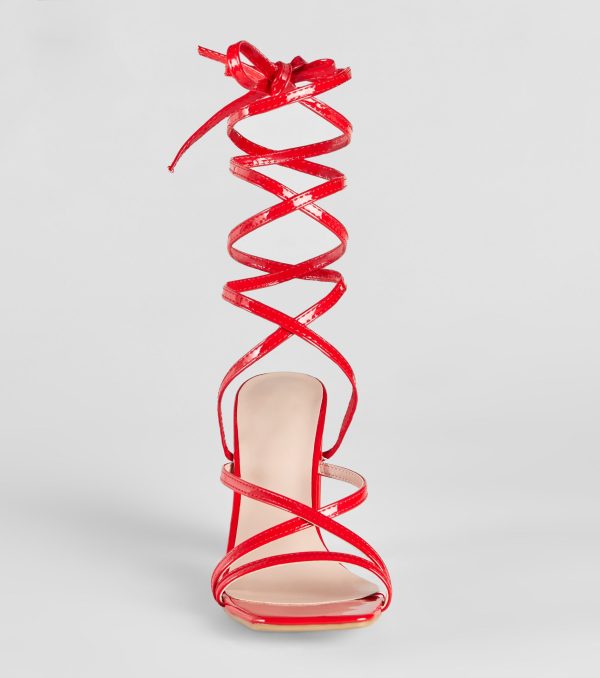 Always Bold Patent Lace-Up Block Heels - Image 3