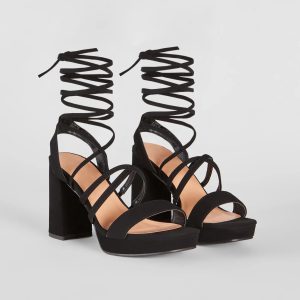 Drama Alert Lace-Up Platform Block Heels