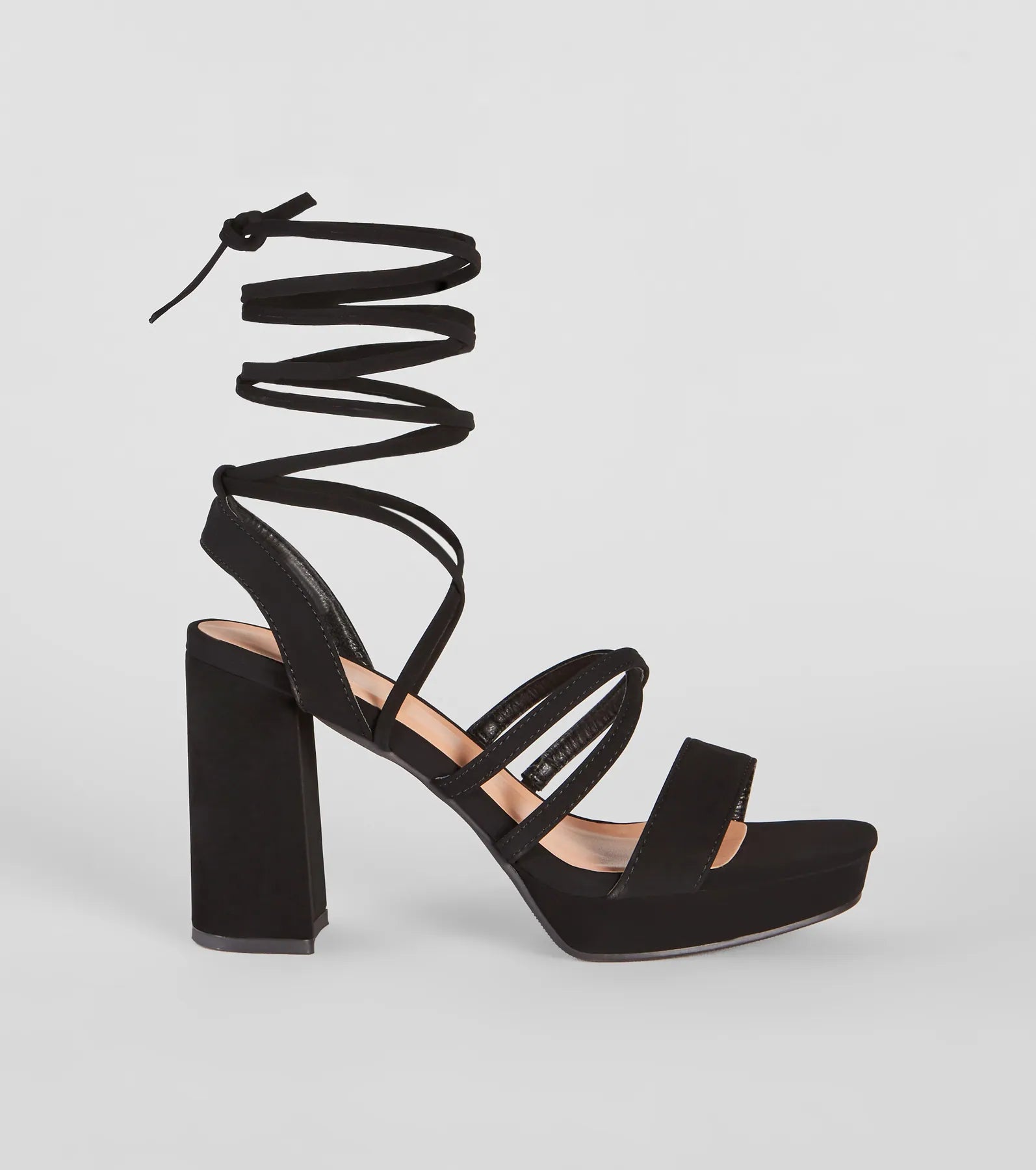 Drama Alert Lace-Up Platform Block Heels - Image 2